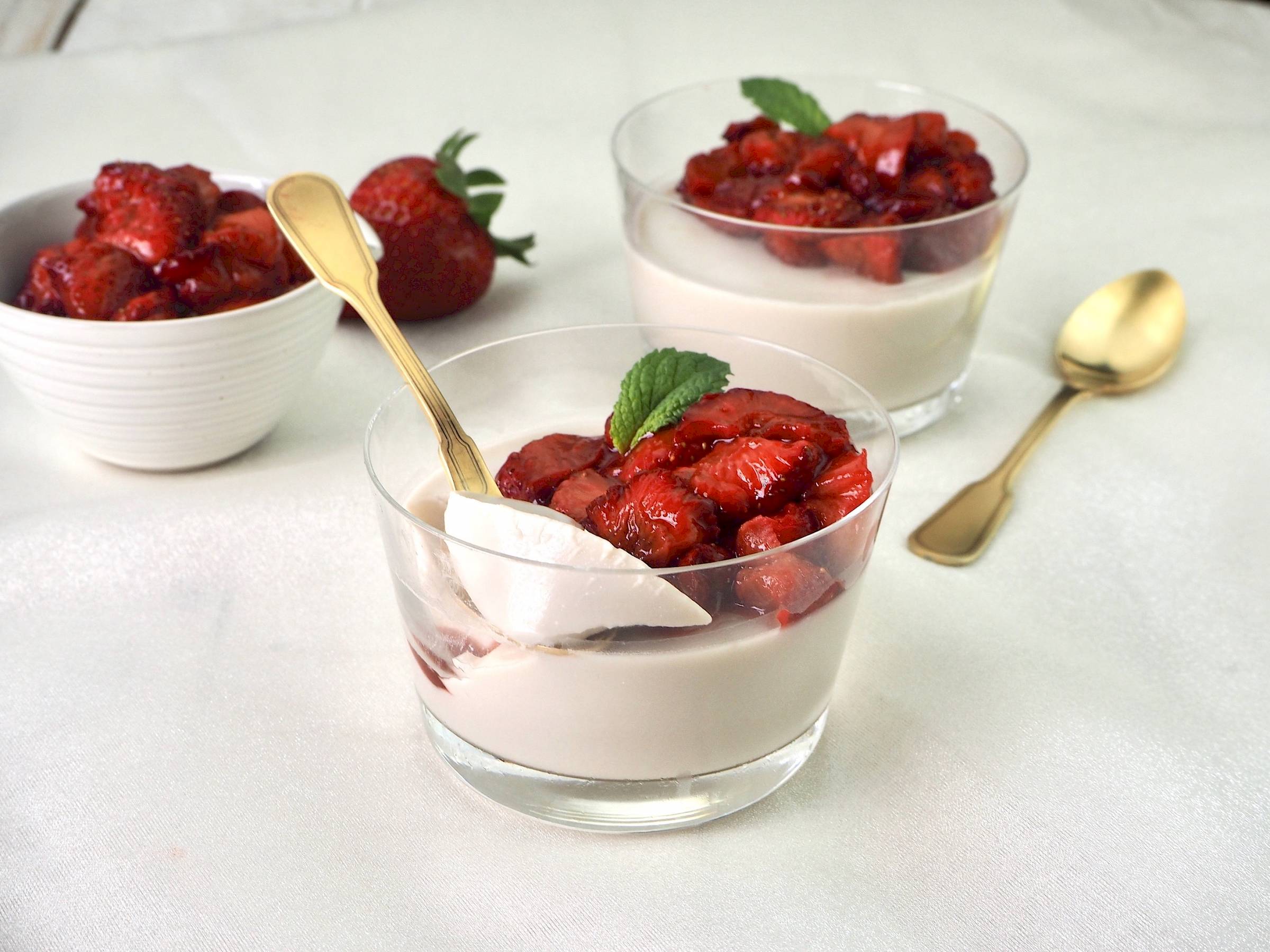 Panna Cotta with Roasted Strawberries | Paleo | Gluten-free | The JOYful Table