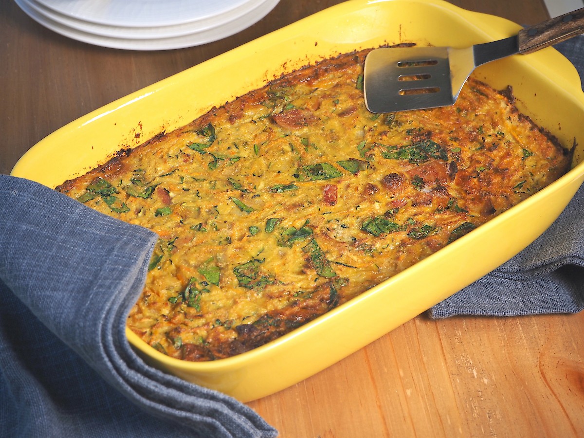 Vegetable and Bacon Slice | Paleo | Gluten-free | The JOYful Table