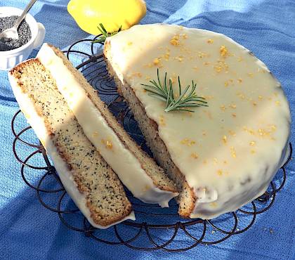 Lemon & Poppyseed Cake with Lemon Coconut Icing